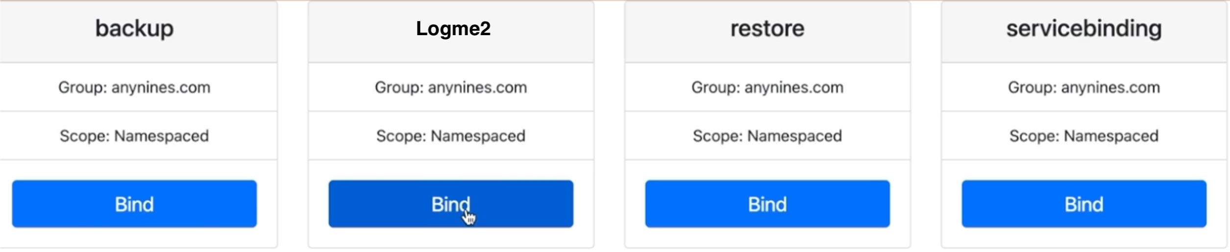 Bind an a9s Data Service using the web UI